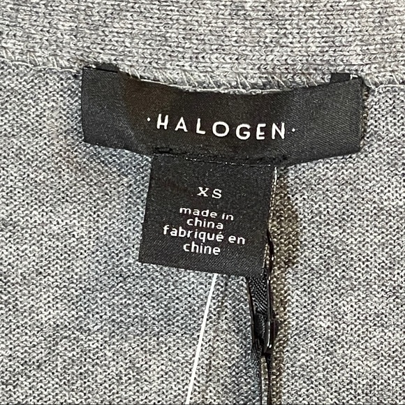 Halogen Dark Grey Heather Cashmere Blend Long Cardigan Size XS - Picture 4 of 7